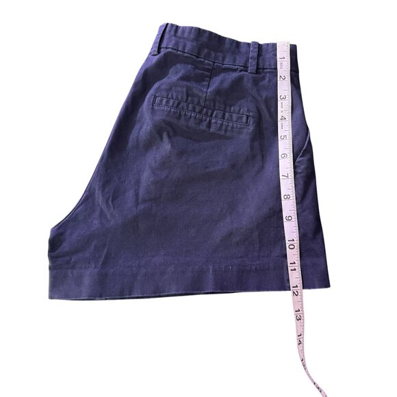 H&M Chino Shorts Women's Navy Blue Cotton Classic Zip Fly Slant Pockets Size 6 - Picture 5 of 8
